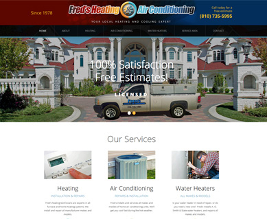Heating and Air Conditioning Website Design Portfolio Indiana