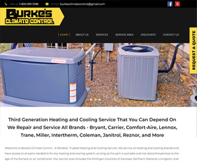 Heating and Air Conditioning Website Design Portfolio Indiana
